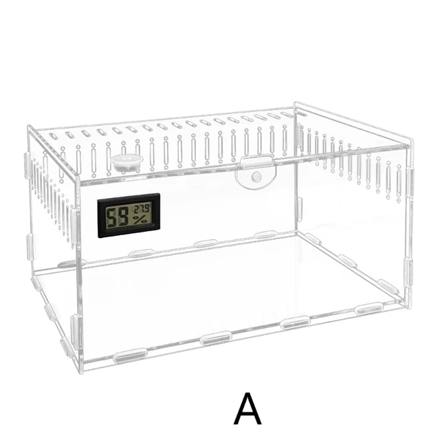Reptiles Feeding Box Acrylic Terrariums Container for Spiders Lizards Small Pet Mini Habitat 2 Size 090C 5