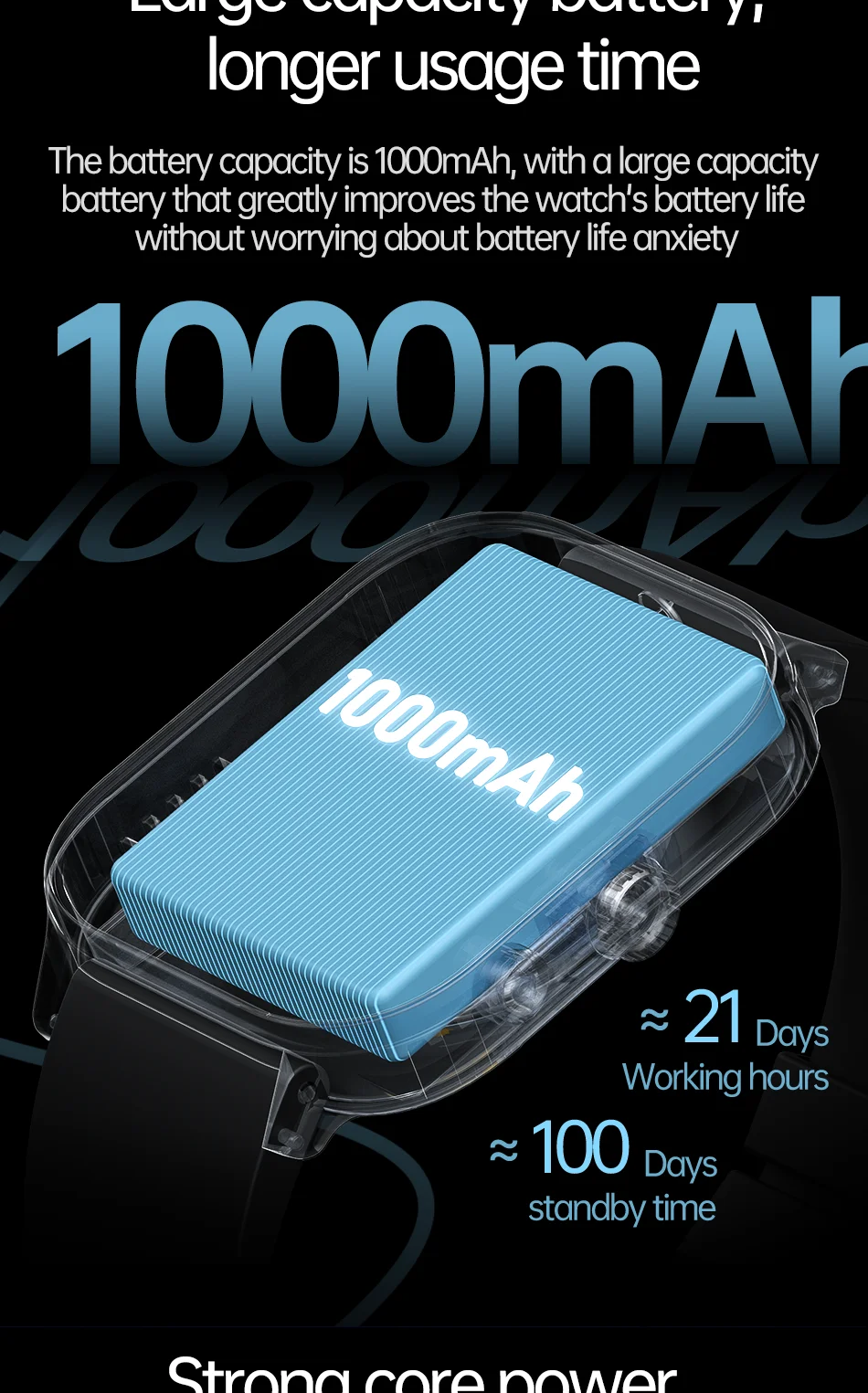 2026 New Smartwatch 1000MAH Large battery 2.04''HD screen GPS IP68Waterproof Bluetooth call Health monitoring Voice assistant 2