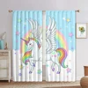 Cute Unicorn 3D Digital Printing Curtains For Living Room Bedroom Balcony Children's Rooms Decor Window Curtains 2 Panels 4