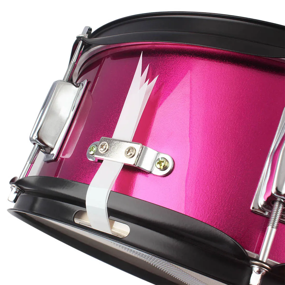 SLADE 35,6 cm leuchtend rote Snare-Trommel aus Edelstahl, marschierende Trommel, Schlaginstrument mit Riemen, Drumsticks, Zubehör – Detail 7