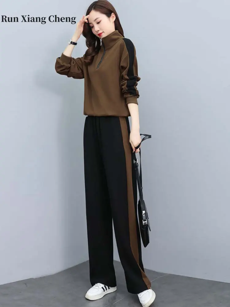 Women's Two-piece Set 2023Spring and Autumn New Free Shipping Temperament Casual Sportswear Commuting Style Street Fashion Pants xsjpzh 2023 new women s mid length lamb wool denim coat loose thick warm fried street cotton temperament korean version winter