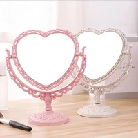 Desktop Makeup Mirror Heart Shape Makeup Vanity Portable Double-side Vanity Mirror Hand Mirror Cosmetic Compact Mirror For Women 2