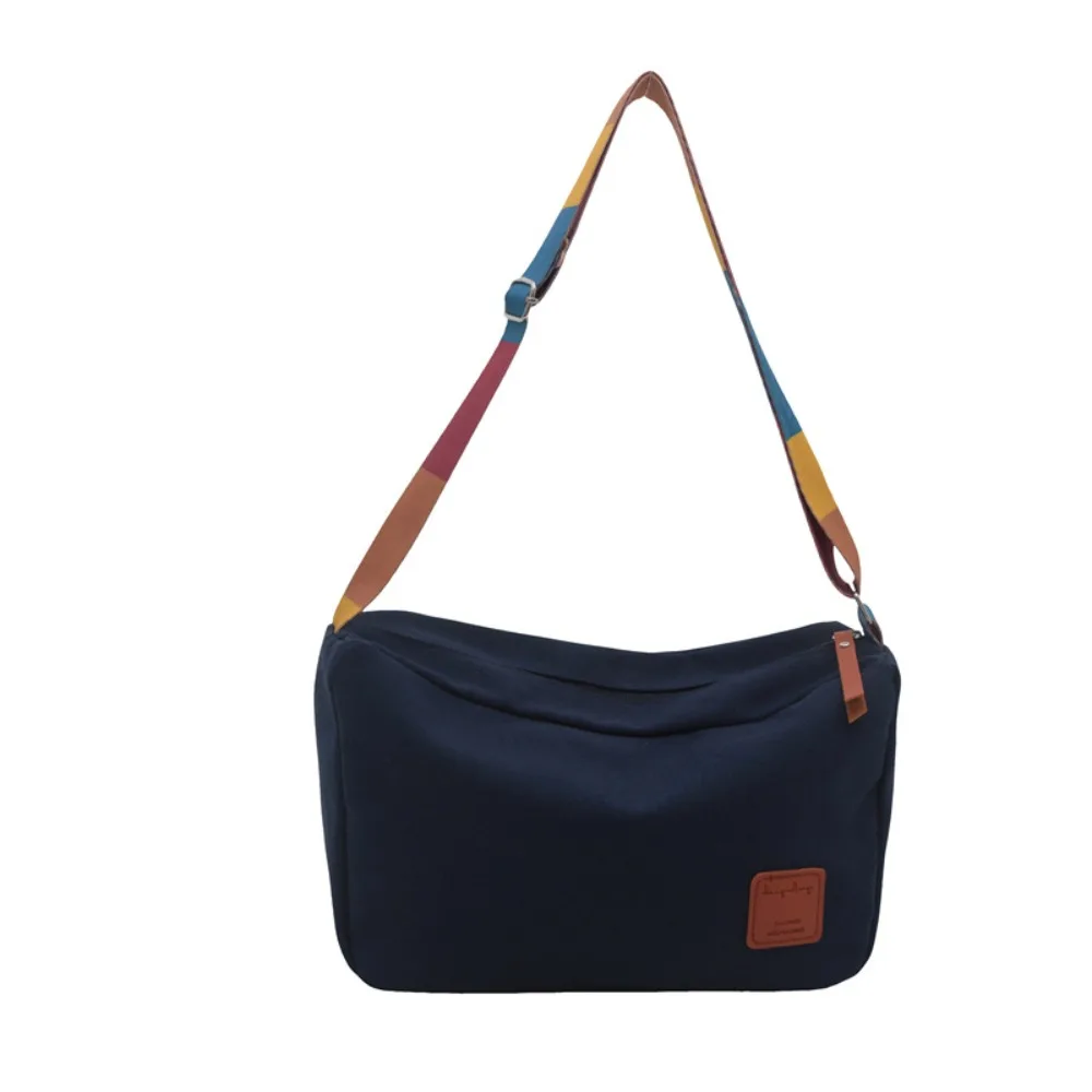 Fashion Canvas Crossbody Bags Solid Color Vintage Messenger Bag Colored Shoulder Strap Shoulder Bag Outdoor Sports 7