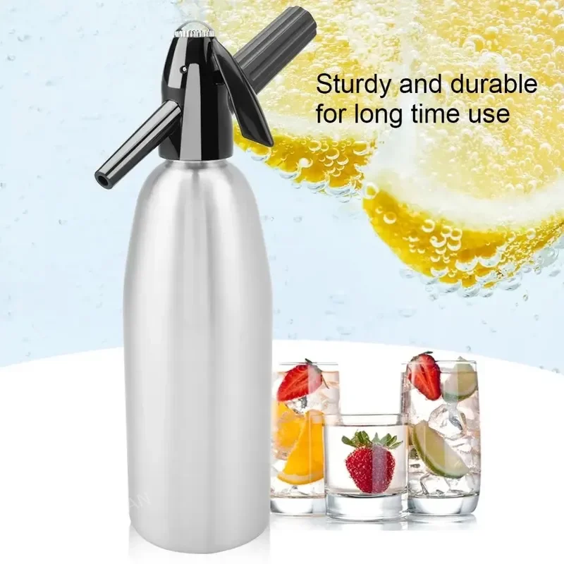 

1L Soda Maker Siphon CO2 Dispenser WATER Bubble Generator Cool Drink Cocktail Soda Machine Aluminum Bar DIY Soda Maker Tools