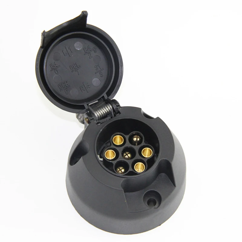 

12v 7-Way Round Standard European Car Plug Connector Plastic 7-Pin Socket Plug Trailer Accessories