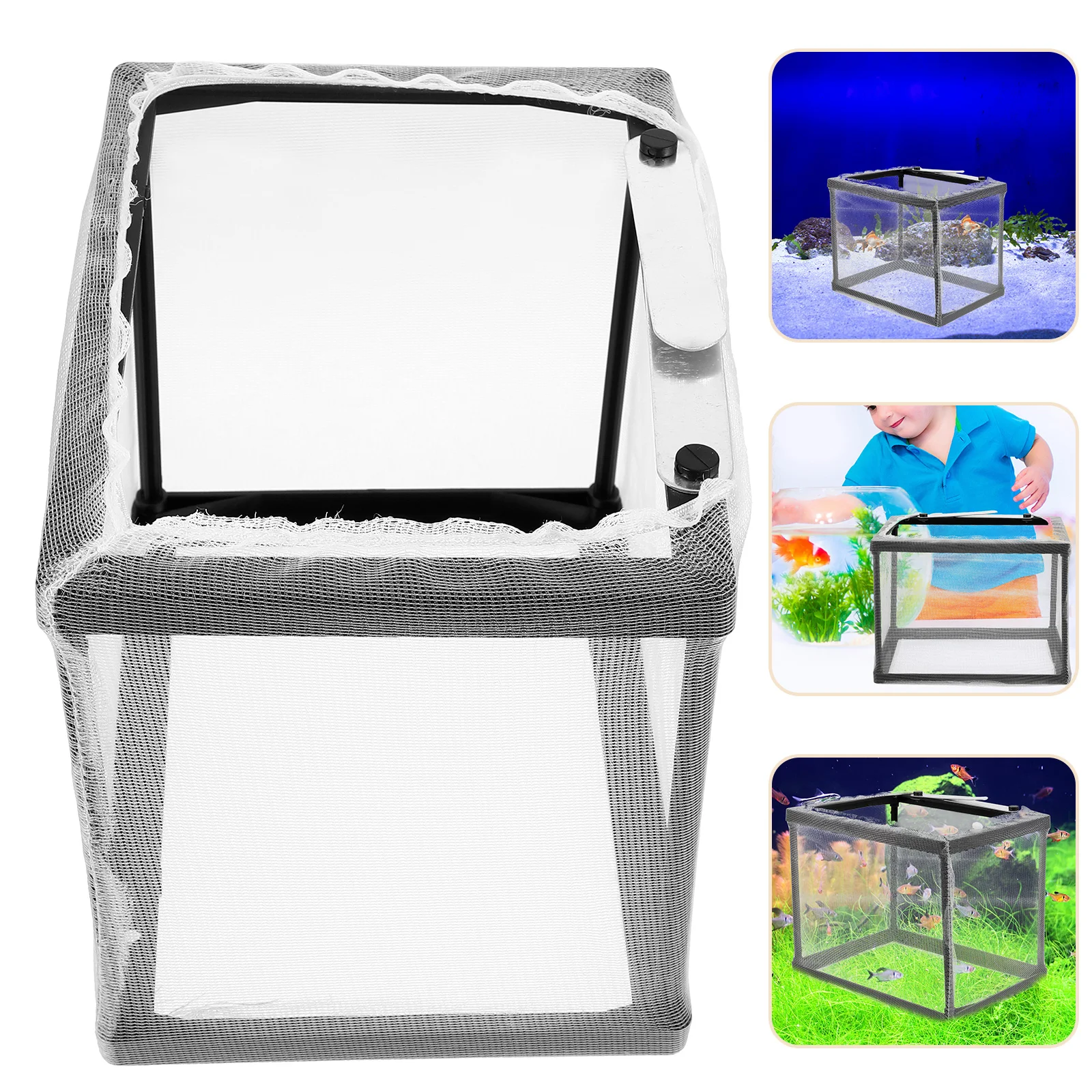 Large Black Fish Tank Isolation Net Breeding Box Aquarium Hatchery Separator Incubator Nursery Betta Fish Tank With Divider