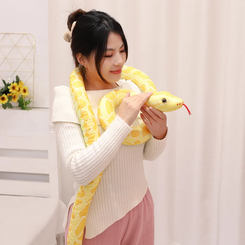 Big Size Simulated Python Plush Toys Giant Snake Cobra Long Stuffed Plushie Pillow Home Decor Boys Exquisite Cirthday Xmas Gifts