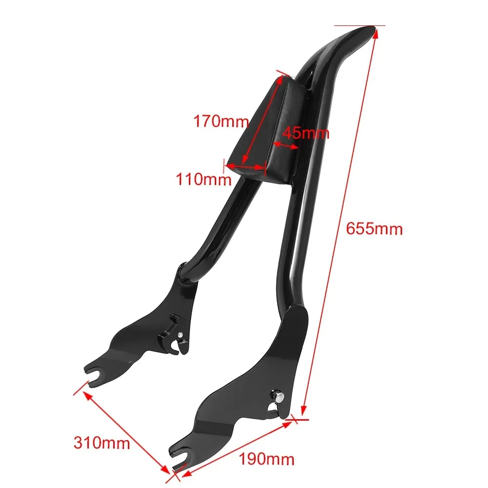 

Motorcycle Accessories Suitable For Harley Glider Modification 22 Inch Pointed Split Rear Seat Backrest Cushion