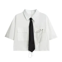 2026 Women's Summer New In Fashion Irregular Dress Matching Set Korean Elegant Short Sleeve Shirt+Strap Skirt Two Piece Suit - Image 4