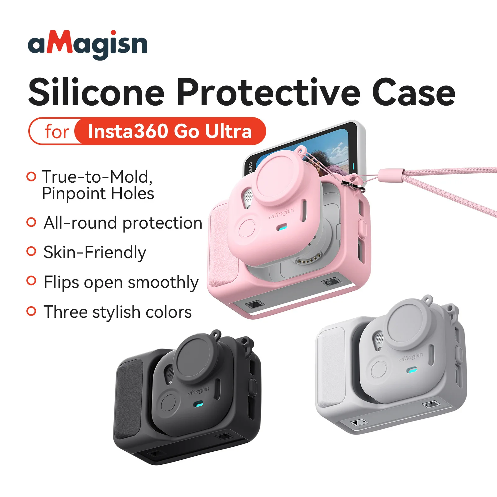 aMagisn Silicone Protective Case with All-round Scratch & Shock Resistance