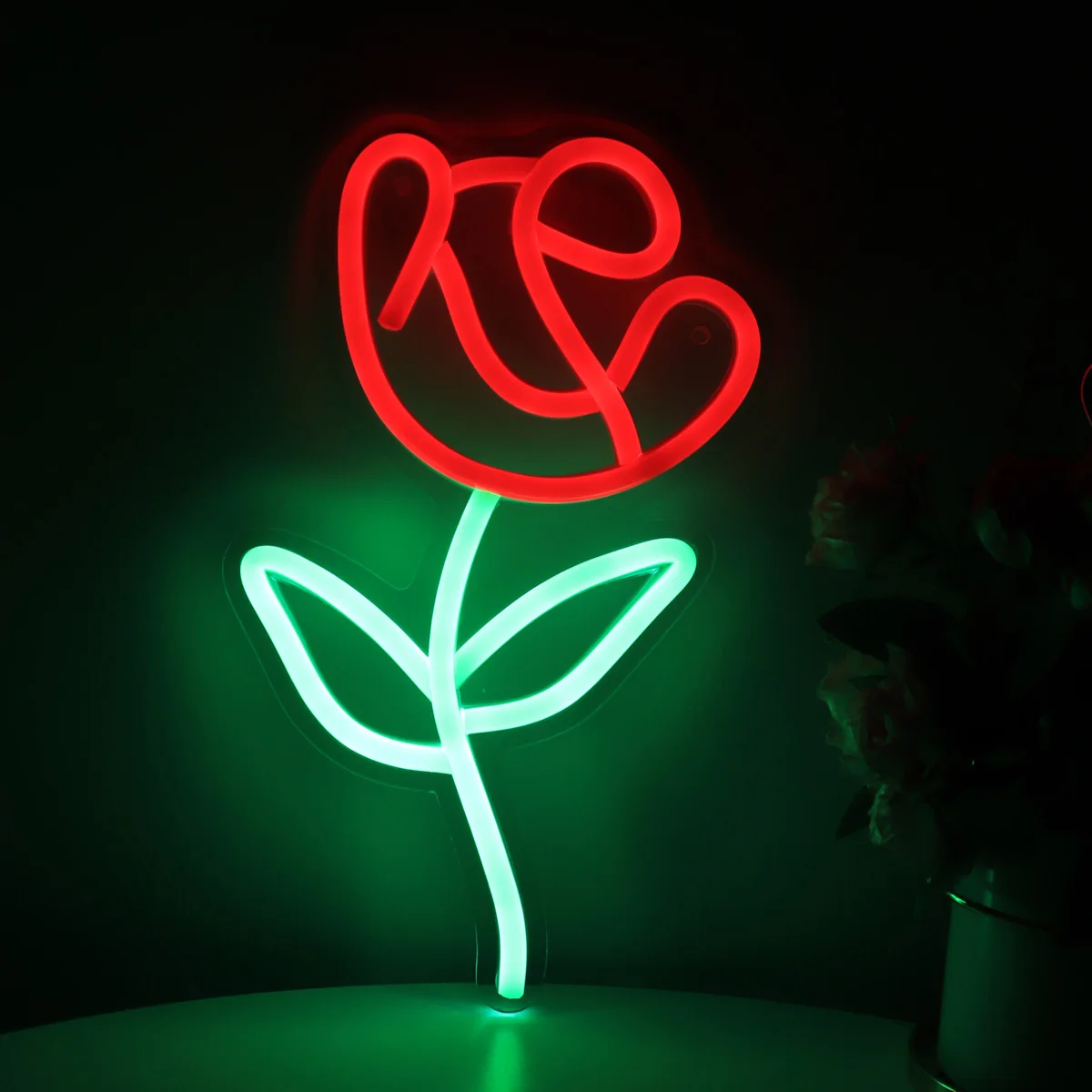 Рисунок 3 - роза, цветок, настенная фотонеоновая