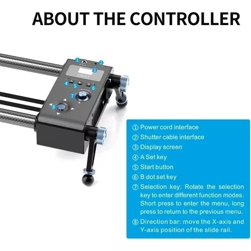 GVM WS-2D 2 Axis 32 inch Silence Motozied Video Carbon Fiber Motorized Camera Slider APP Wireless Control Remote Track Rail