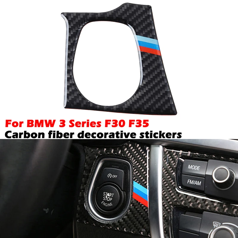 

Bracingo LHD RHD Frame Trim Stickers Carbon Fiber Engine Start Button Panel For BMW 3Series F30 F35 2013-2015 GT F34 2013-2017