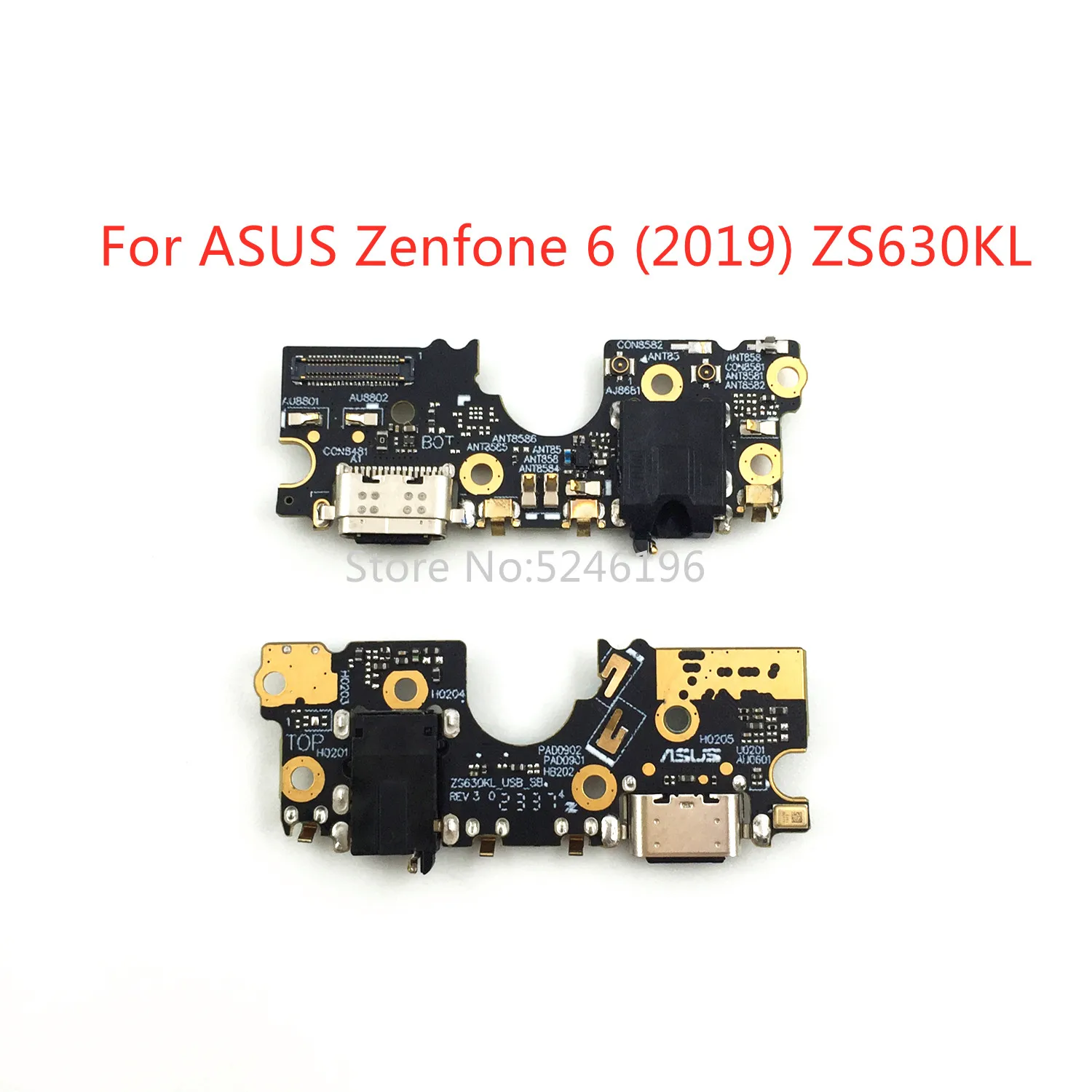Asus Zenfone 6 2019, zs630kl,交換部品,1部品用のUSB充電ポートベース