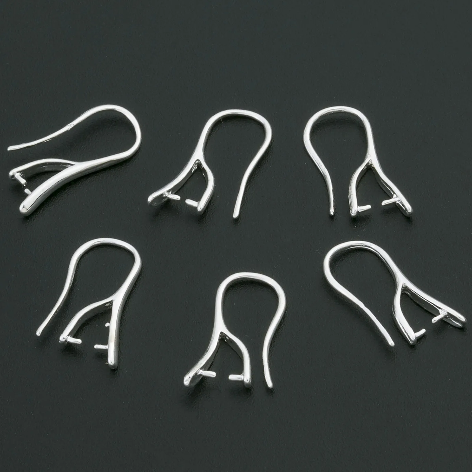Elegant Silver Glossy Bail Pinch Clasps & Hooks for Jewelry Making (10/20/50PCS)