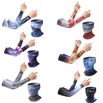 Manches de Bras 6 Pcs Vélo Protection UV Manches Imprimées Bras Plus Chaud Manches de Bras en Plein Air