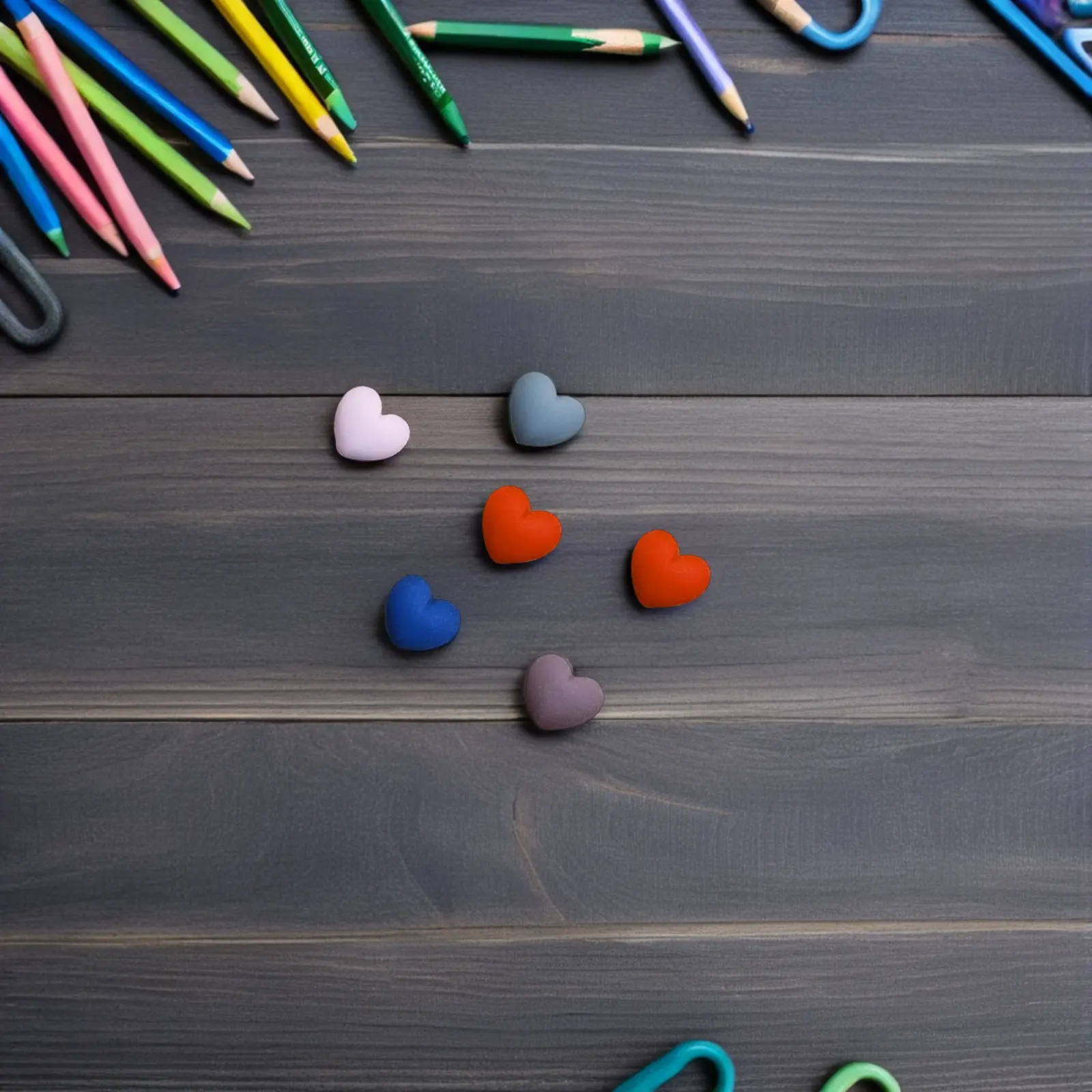 30Pcs 수지 하트 푸시 핀 코르크 보드용 귀여운 압정 게시판 사무실 학교 홈 장식 사진 지도 위치 핀