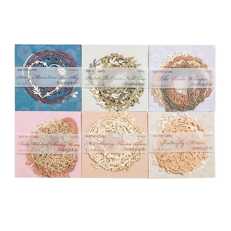 10 pcs Hollow frame wreath card paper Creativity Diary Album Scrapbooking Collage material Planner Craft Supplies scrapbook paper craft paper scrapbooking material scrapbook materials handmade craft paper diy craft materials handmade paper scrapbooking paper