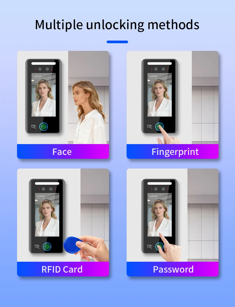 AI Biometric Wall Mount Face & RFID Recognition Terminal 4.5-inch WG26/34 Card R