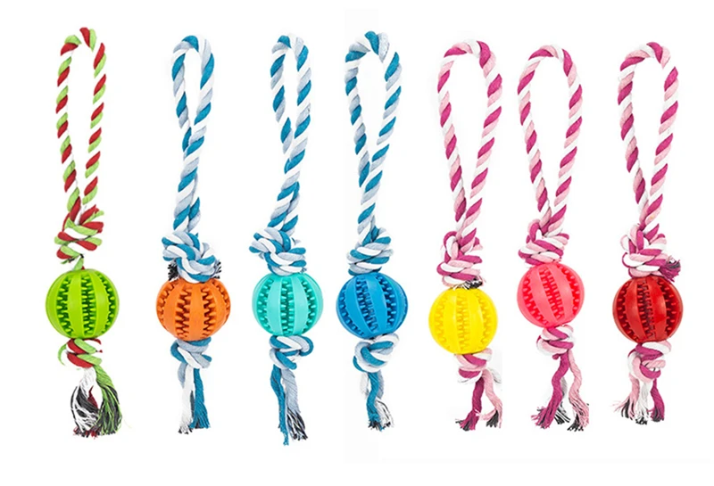 Dropship Dog Toys Treat Balls Interactive Hemp Rope Rubber Leaking Balls  For Small Dogs Chewing Bite Resistant Toys Pet Tooth Cleaning Bite  Resistant Toy Ball For Pet Dogs Puppy to Sell Online