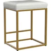 Sophia & William White & Gold Bar Stool Set of 2, Counter Height 24" Bar Stools for Kitchen Island 4