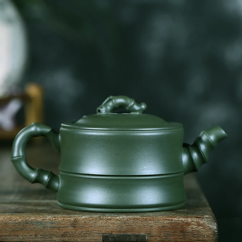 260ml Chinese Yixing Purple Clay Teapot Bean Green Mud Beauty Tea Pot Traditional Tea Accessories Home Zisha Filter Kettle Gifts