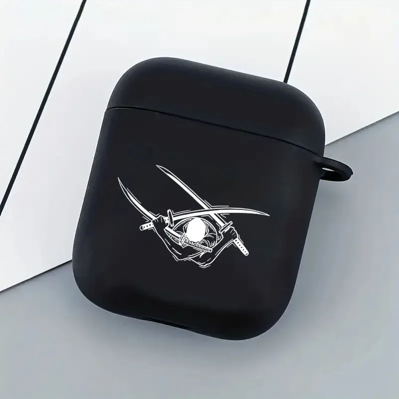 Anime R Zoro Cool Airpod Case Black and White Earphone Cover for AirPods 2 3 Pro 2nd Generation Case One Gift for Piece Fans