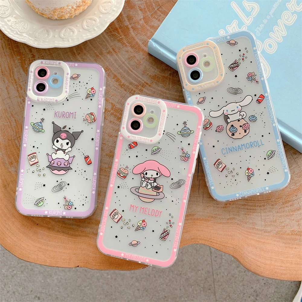 Cartoon Phone Case Kawaii Kuromi My Melody Cinnamoroll Color Silicone Phone  Case For Iphone 11 12 13 Pro Max Xs X Gift For Girls - Movies & Tv -  AliExpress
