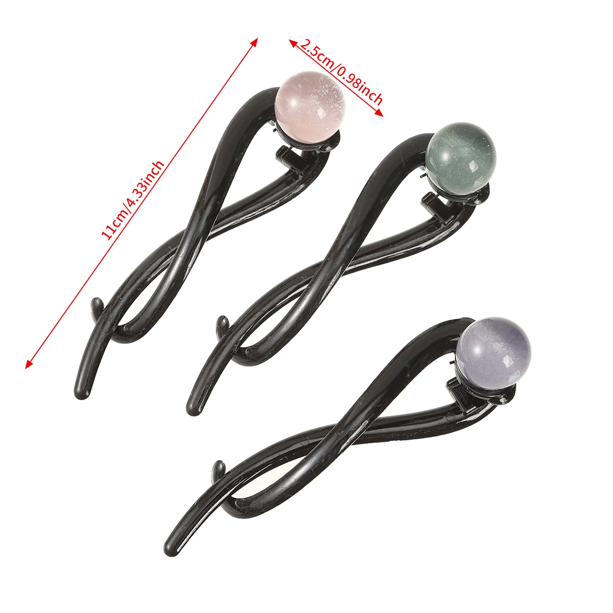 Retro S Shape Ponytail Twist Hair Clips New Fashion Multi-colour Twisted Hollow Out Shark Clips Headdress Hair Accessories Gift