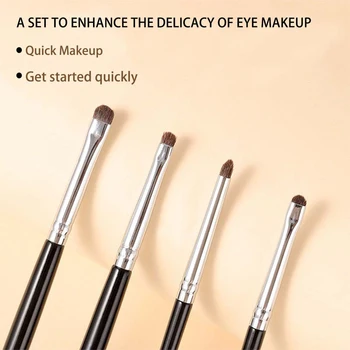 4 pieces of eyeshadow blending brushes, eye shadow brushes with silkworm details, delicate and soft makeup tools 1