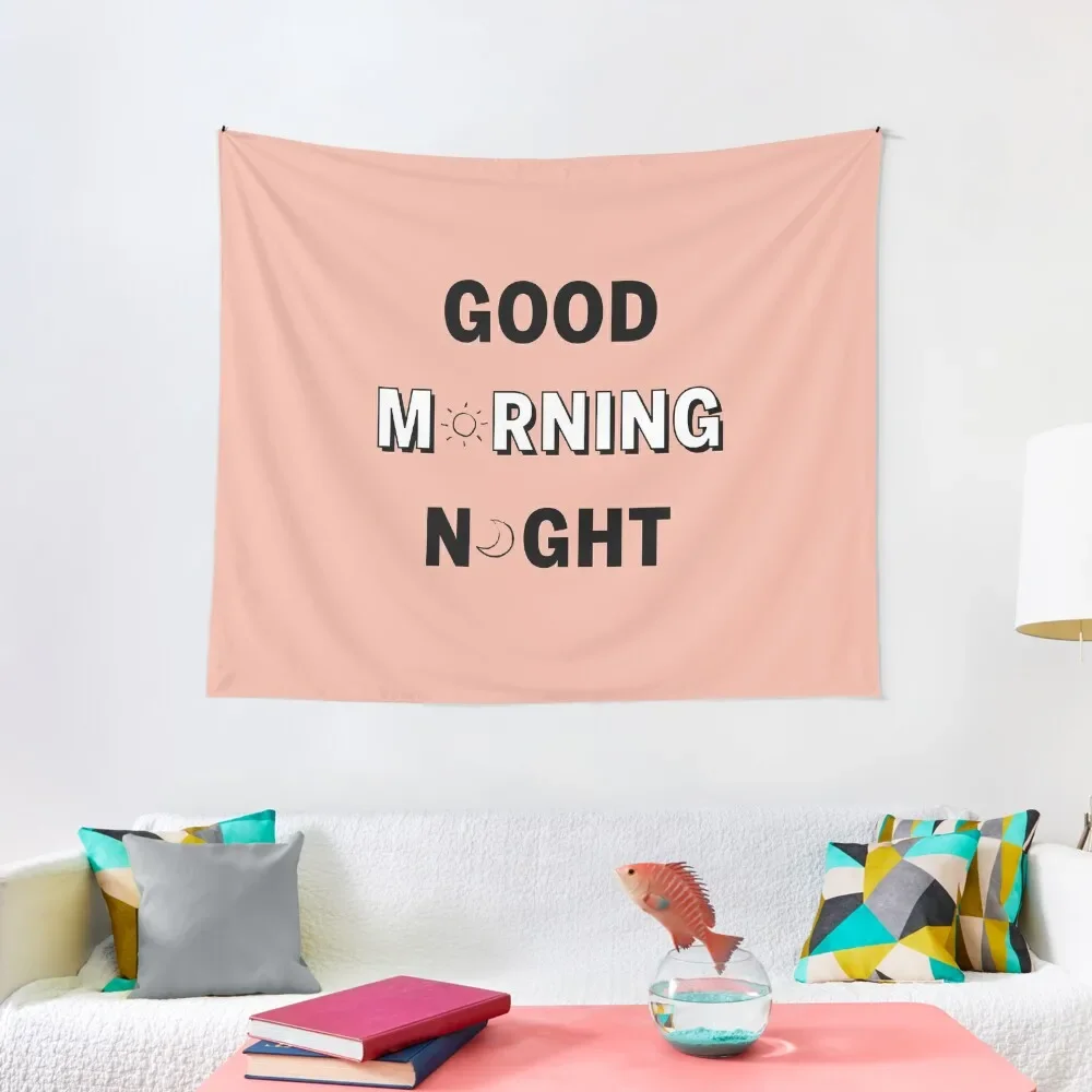 

GOOD MORNING/NIGHT PINK Tapestry Room Decorator Tapete For The Wall Home Decorations Aesthetic Japanese Room Decor Tapestry