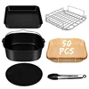 6pcs 9pcs AirFryer Accessories Set 8inch Fit for 5.5L Airfryer Baking Basket Pizza Plate Grill Pot Kitchen Cook Tool For Home 1
