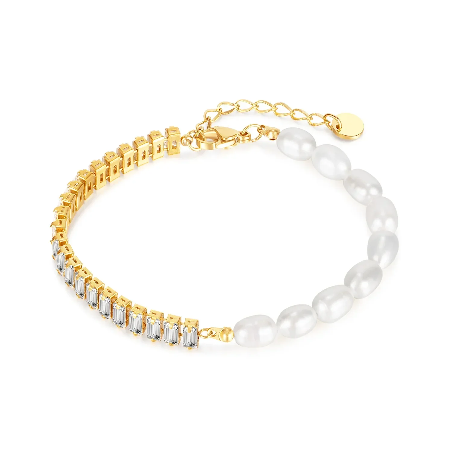 

RLW1 Silver Star Bracelet Fashion Korean Five-pointed Star Crystal Double Bracelet