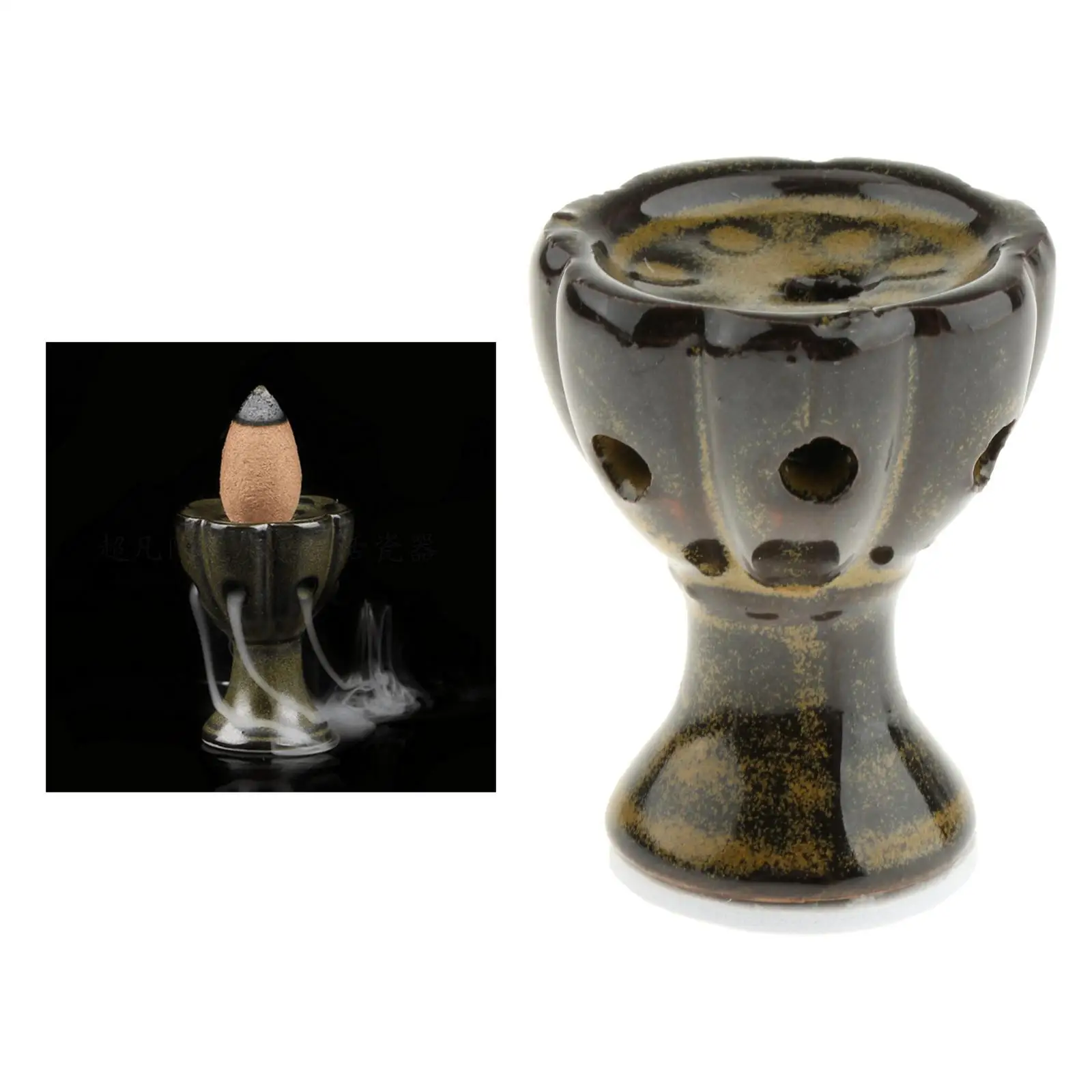 Ceramic Backflow Incense Burner, Censer Flowing Back Incense Cones Holder Crafts for Yoga Meditation SPA , Tea House Ceramic Backflow Incense Burner, Censer Flowing Back Incense Cones Holder Crafts for Yoga Meditation SPA , Tea House
