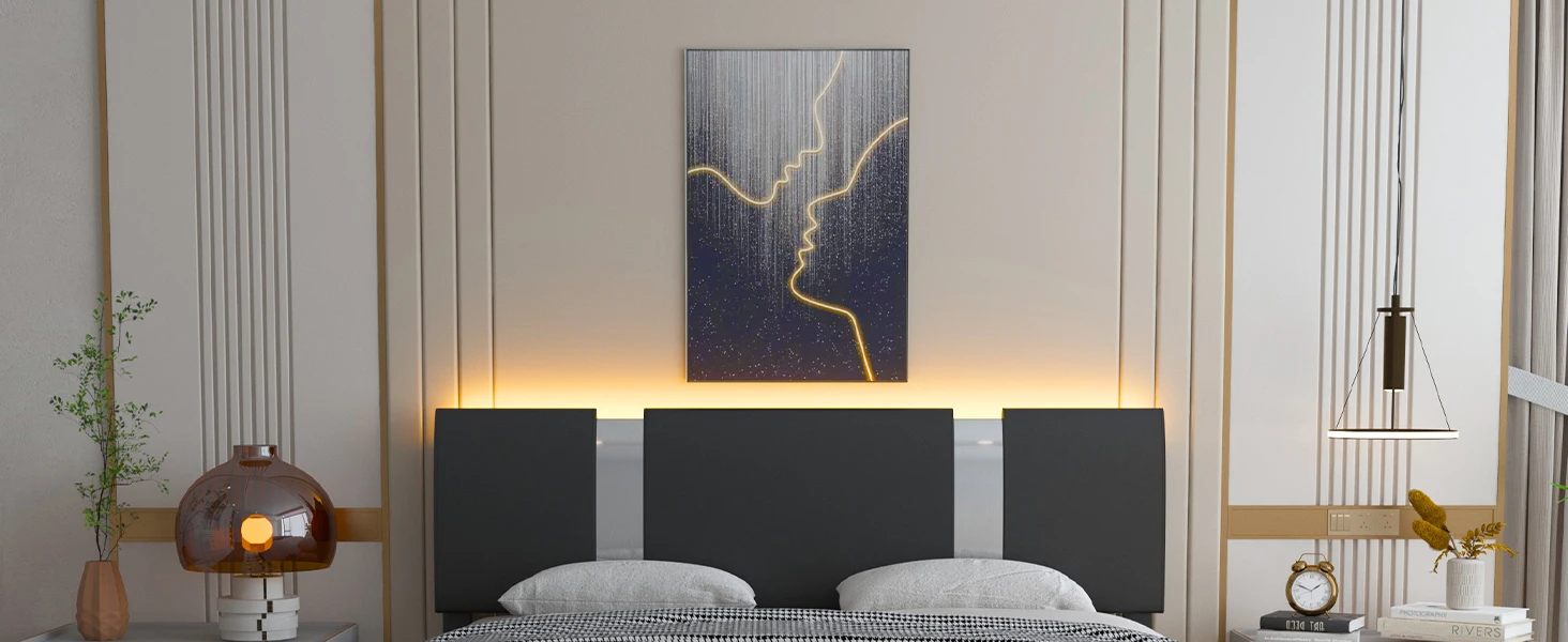 Modern Faux Leather Upholstered Bed Frame