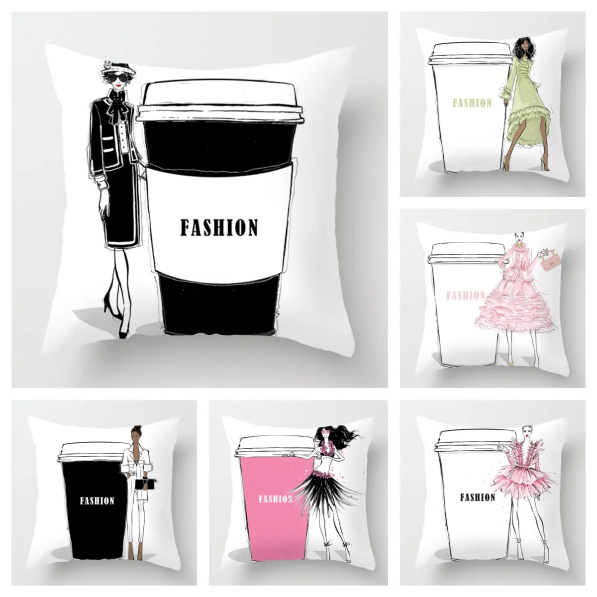 

Скандинавский Париж, модная женская любимая чашка, украшение для дивана в гостиной, наволочка 45*45 40*40