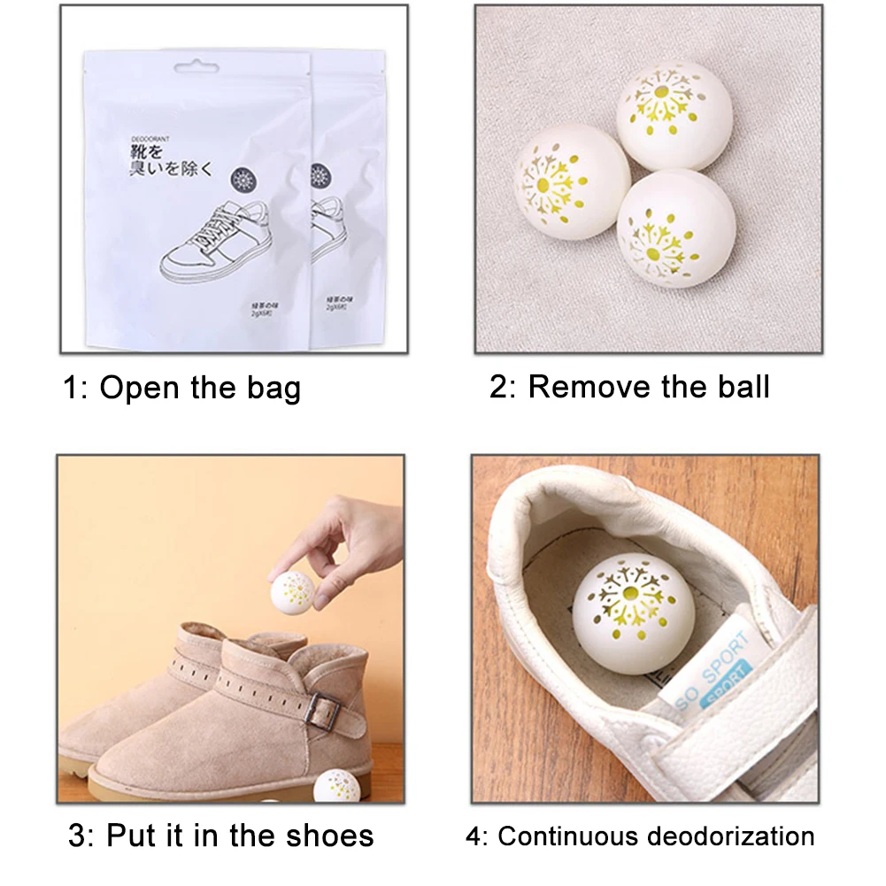 6-120pcs Deodorizer Freshener Balls Sneaker Deodorizer Ball Long Lasting Odor for Home Shoe Closet Scent Freshener Deodorization