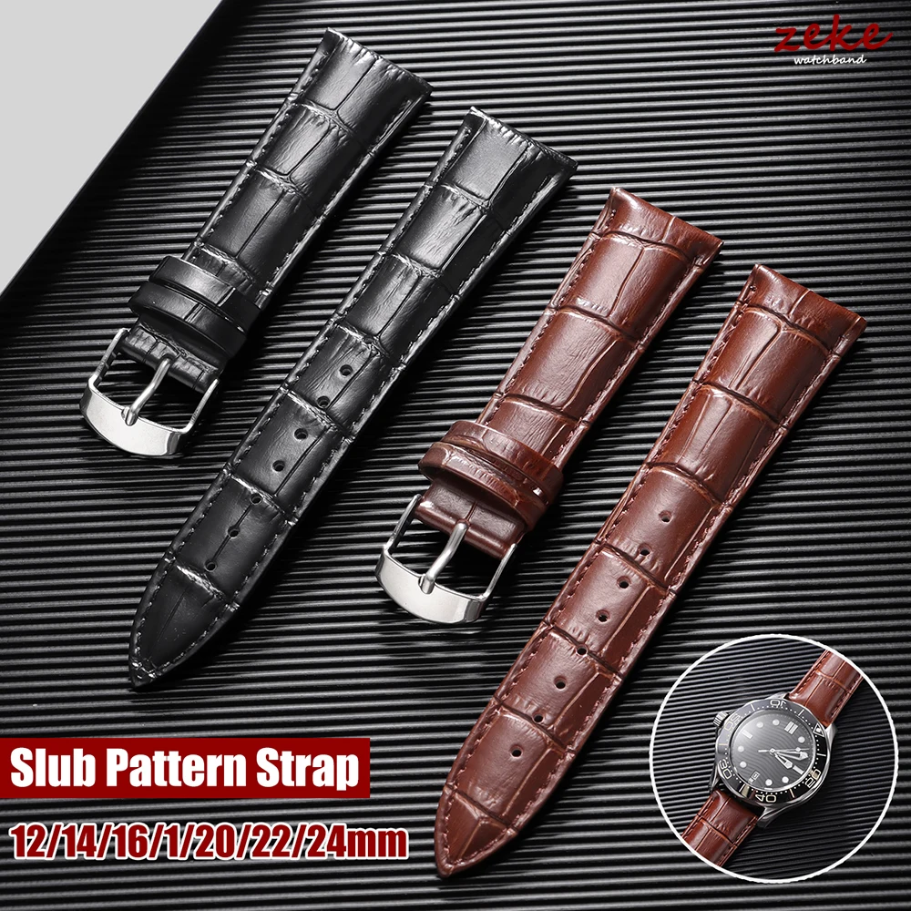 Premium Genuine Leather Watch Band Strap with Steel Pin Buckle – Elegant Wrist Belt Bracelet