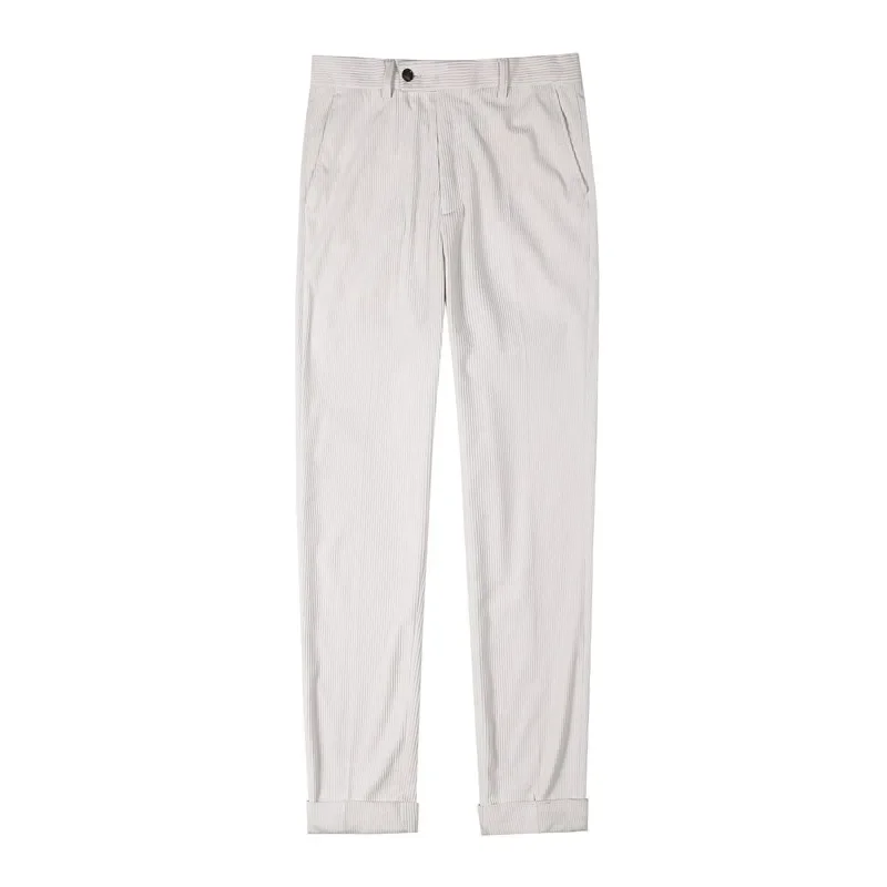 New Autumn and Winter Thick Striped Suit Pants Corduroy Casual Pants High-quality Slim Fit Business Office Formal Pants 5