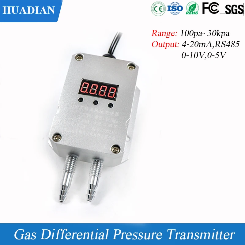 

0-100kpa smart natural gas differential pressure sensor with tube installation