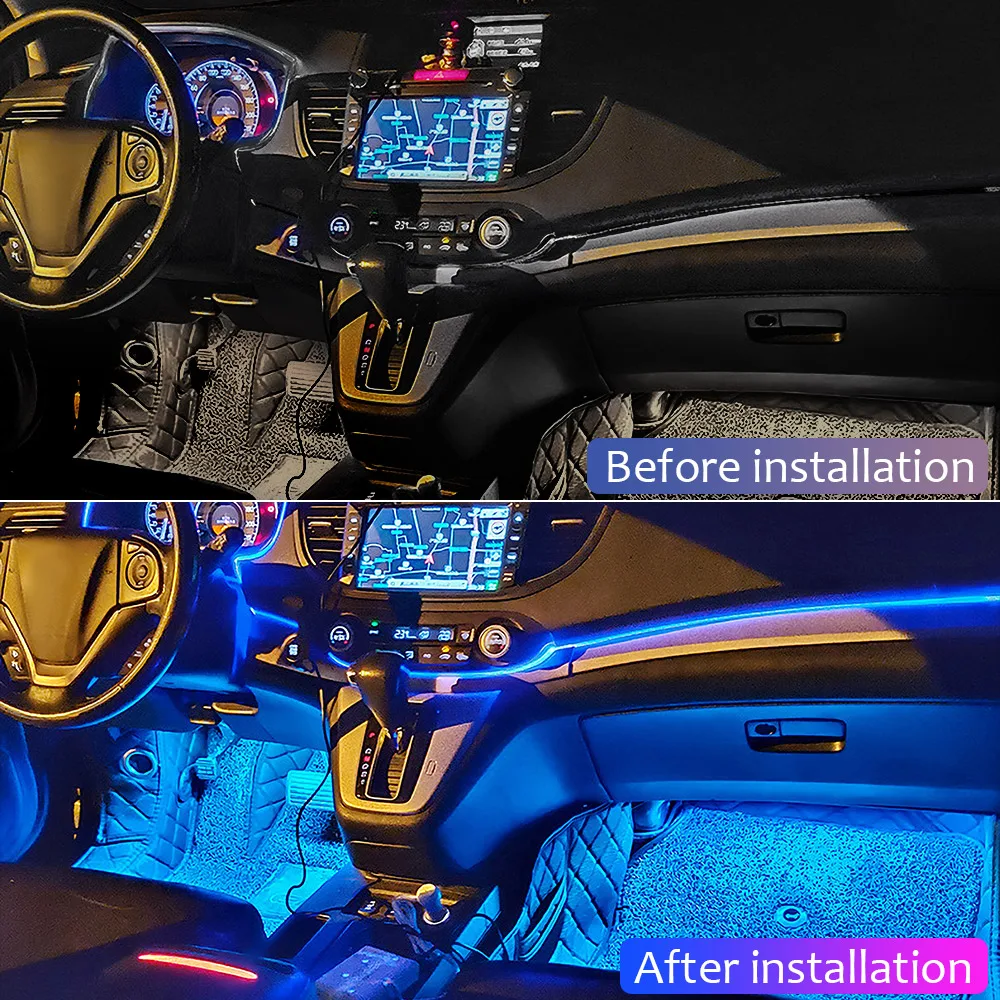 14 in 1 RGB 車内アンビエントライト 8 メートルネオン Led 14 in 1 RGB 車内アンビエントライト 8 メートルネオン Led