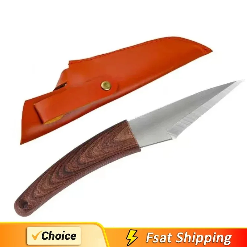 Wooden Handle Grafting Knife Leather Shell Suitable for Garden Grafting/unpacking Garden Hand Tool folding grafting knife garden tools grafting knife