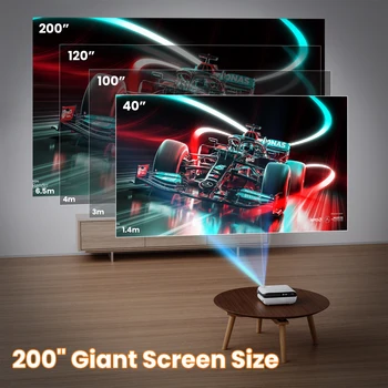 HAPPRUN Projector, native 1080P Bluetooth projector, portable outdoor, full HD mini projector, home bedroom speaker 5