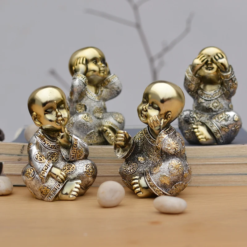 

Creative Electroplating Small Buddha Statue, Sculpture, Home Decor Crafts, Room Decoration, Study Office, Wine Cabinet Ornament