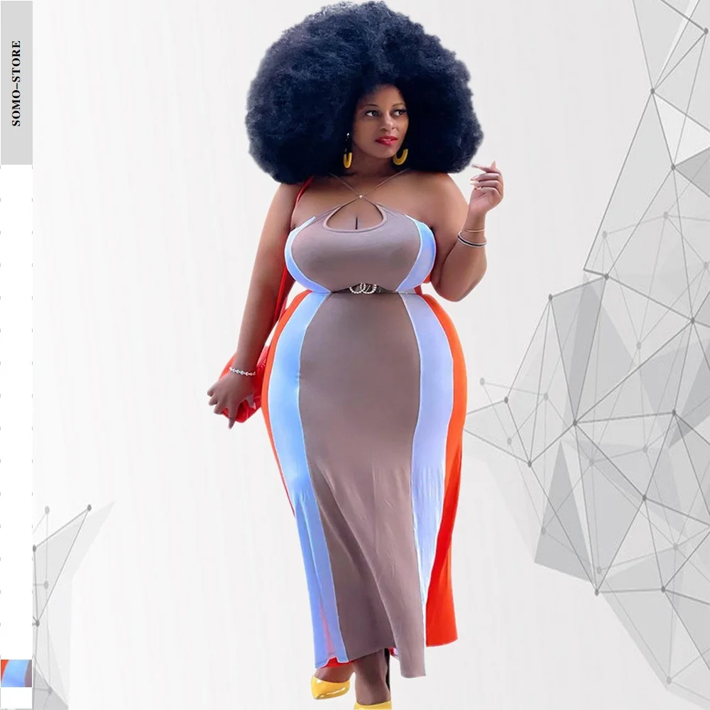 

Женская одежда размера плюс, 3xl, 4xl, повседневное свободное пикантное длинное платье без бретелек, с вышивкой, оптовая продажа, Прямая поставка