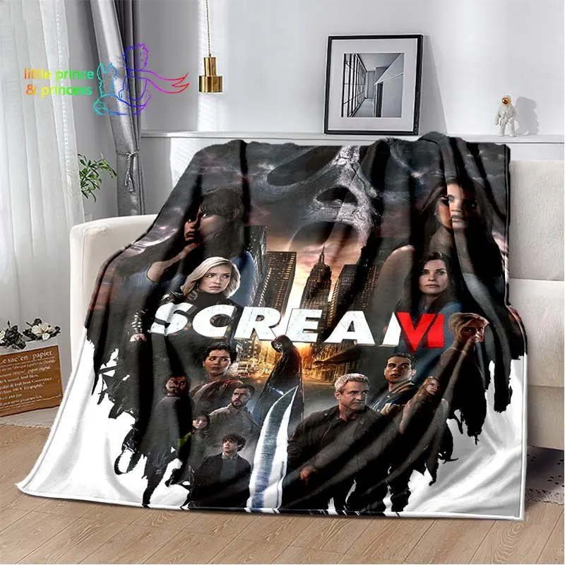 2023 New Scream 6 Horror Scream!! Flannel Throw Blanket Warm Soft