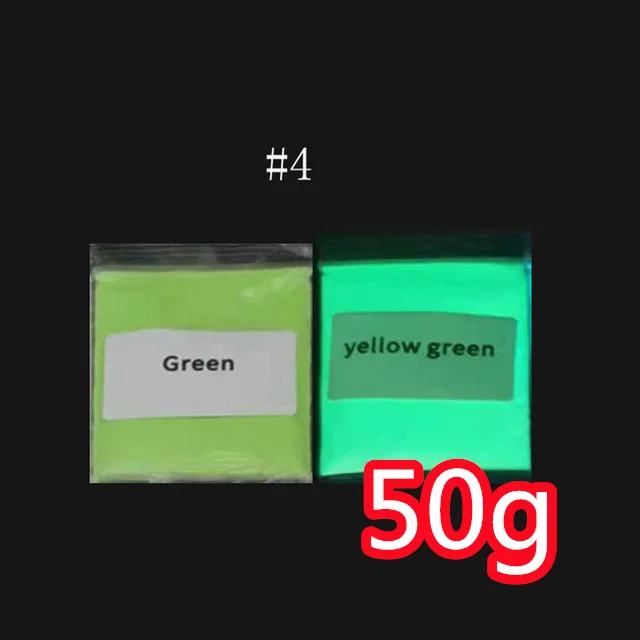 50g Christmas Glow-in-the-Dark Pigment Powder - Luminous Green/Blue/Red Cosmetic for Nails, Face, and Body (12 Colors)