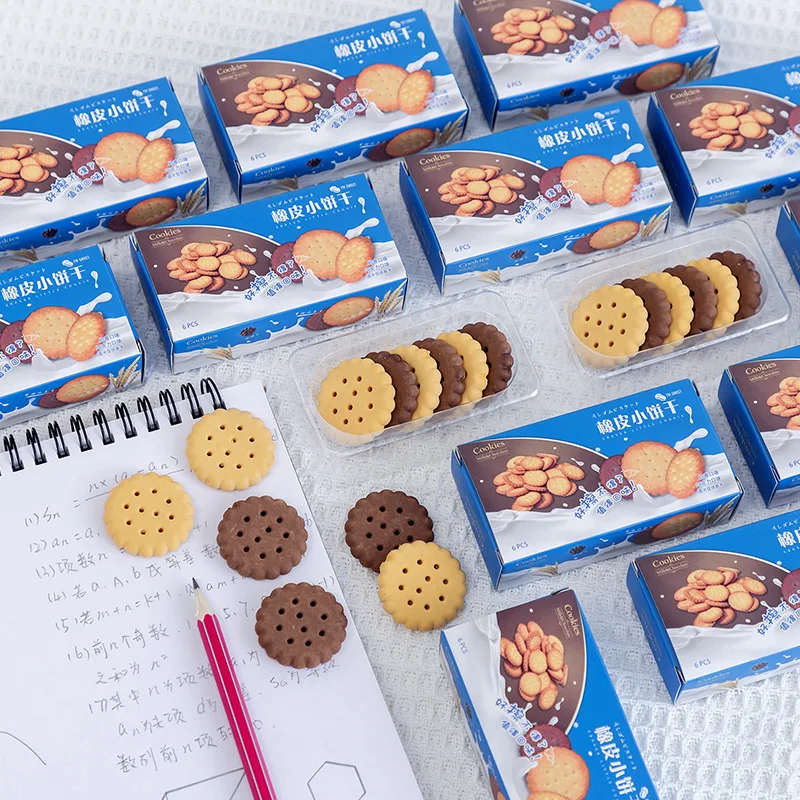 Cute Kawaii Creative Biscuit Eraser Cookie Rubber School Supplies Stationery Novelty Lovely Cake Eraser - 3
