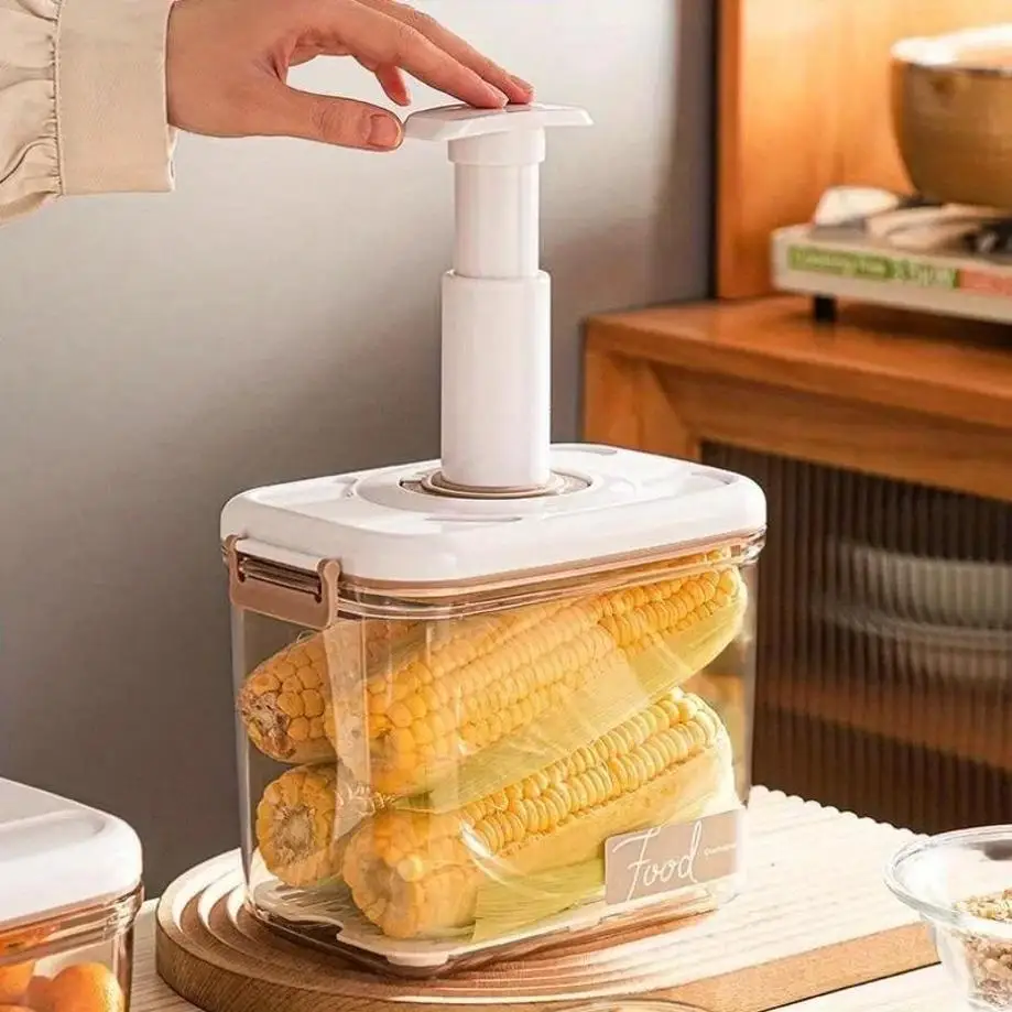 Vacuum Sealed Canister Household Fresh-keeping Box Refrigerator Food Storage Containers Drainable Kitchen Fruit Organizers Tank
