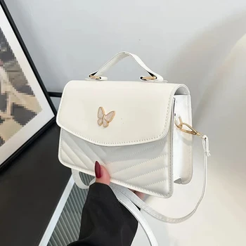 PU Versatile and Fashionable Portable Small Square Bag Single Shoulder Crossbody Bag Luxury Designer Handbag Bolsas De Mujer 1